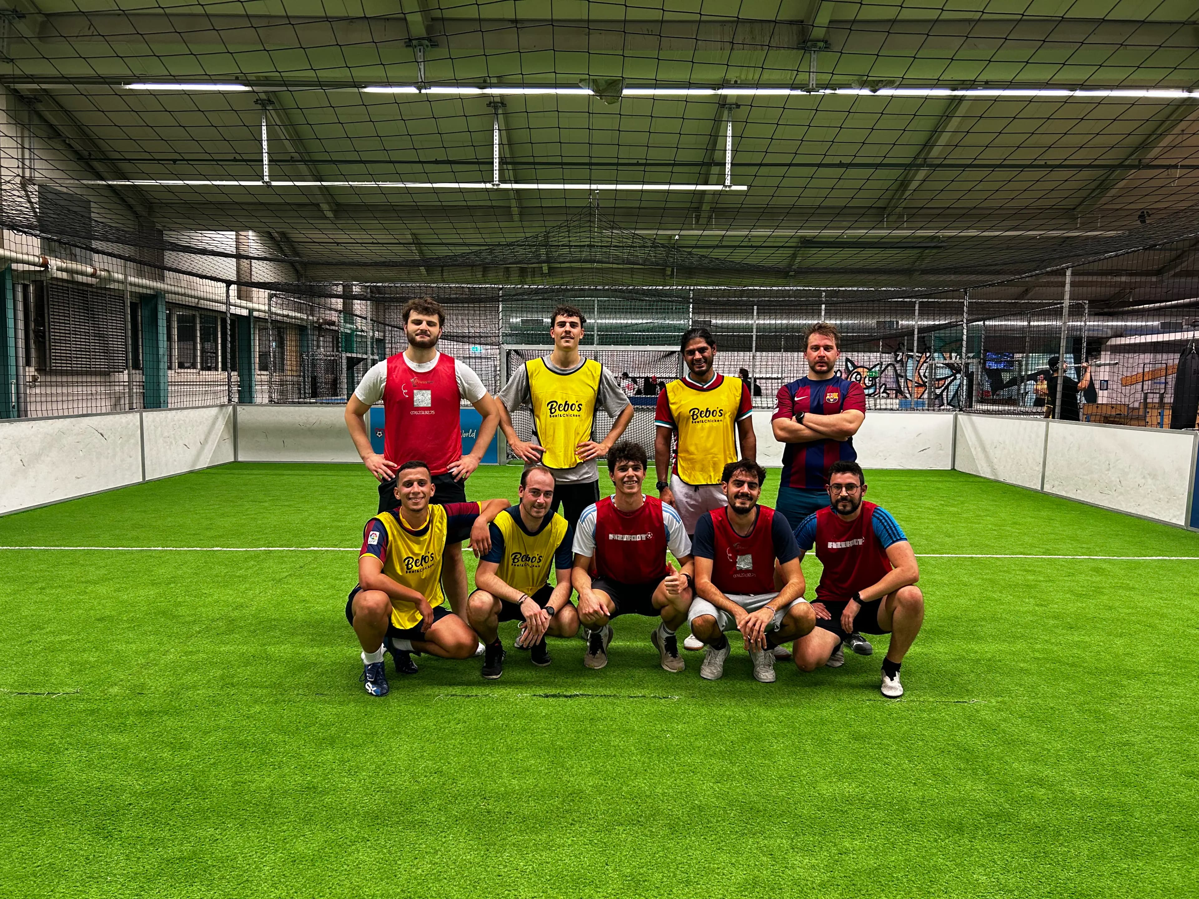 Pickup soccer team at Wednesday night game in Zurich